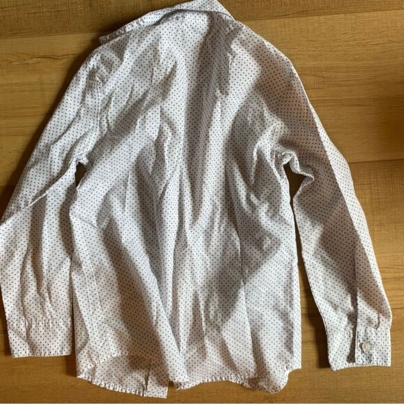 Van Huesen boys size 8 button up collared long sleeve white geomertric - Picture 5 of 6